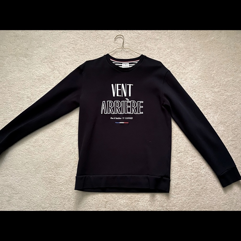 Zara Crewneck with French Word Detail - Med